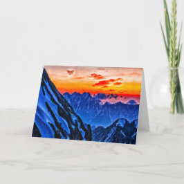 Surreal Japanische Gebirge Feiertagskarte