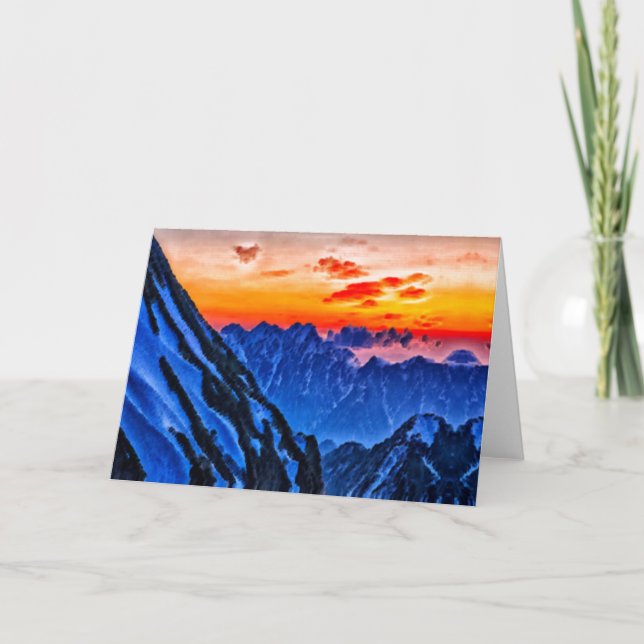 Surreal Japanische Gebirge Feiertagskarte (Vorderseite)