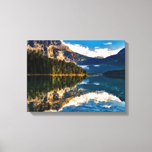 Surreal Kanadischer See Leinwanddruck (Vorderseite)