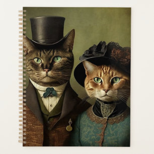 Surreal Katzen mit Extravaganten Kleidern Planer
