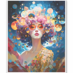 Surreal Lady Fantasy Art Aufkleber