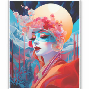 Surreal Lady Fantasy Art Aufkleber