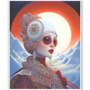 Surreal Lady Fantasy Art Aufkleber