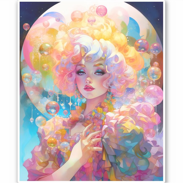 Surreal Lady Fantasy Art Aufkleber (Vorderseite)