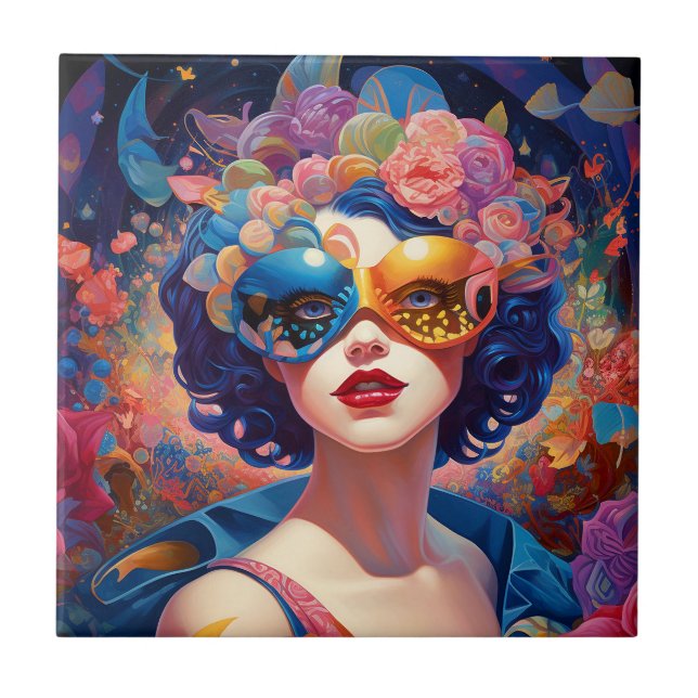Surreal Lady Fantasy Art Fliese (Vorderseite)