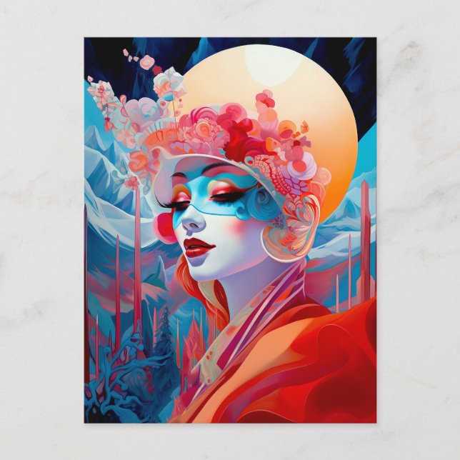 Surreal Lady Fantasy Art Postkarte (Vorderseite)