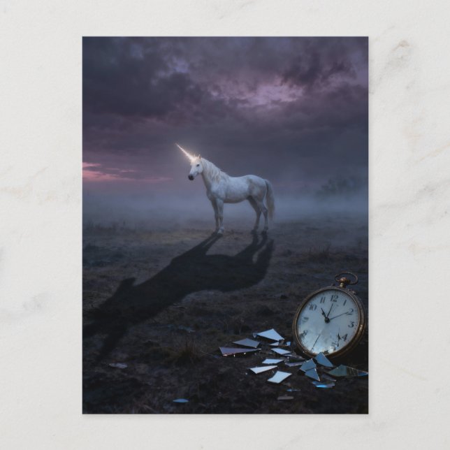 Surreal landscape and a unicorn  postkarte (Vorderseite)