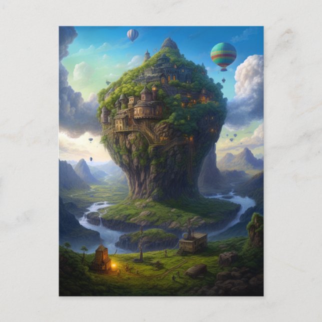Surreal Landscape City Fantasy Art Postkarte (Vorderseite)