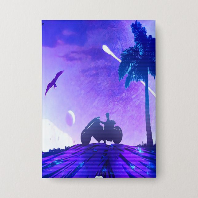 Surreal Landscape – Dreamy Digital Art Pinback But Button (Vorderseite)