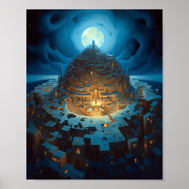 Surreal Landscity Fantasy Art Poster (Vorne)