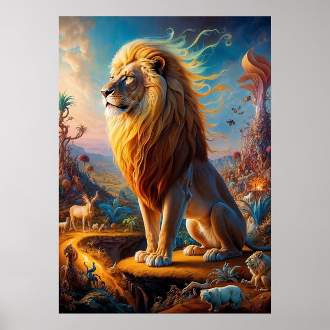 Surreal Lion Safari Poster (Vorne)
