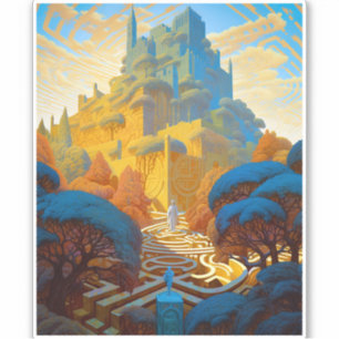 Surreal Maze City Aufkleber