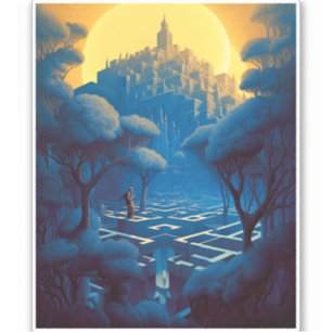 Surreal Maze City Aufkleber
