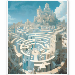Surreal Maze City Aufkleber