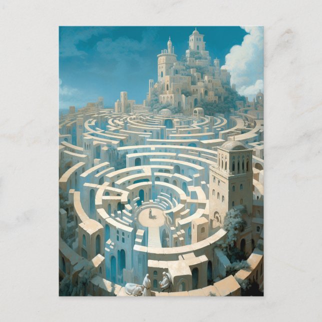 Surreal Maze City Postkarte (Vorderseite)