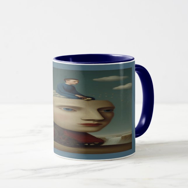 Surreal Mechanical Head Dream Art Mug Tasse (VorderseiteRechts)