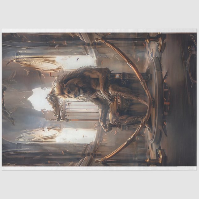 Surreal Metal Kaiser Lion Throne Decoupage Seidenpapier (Vorderseite)