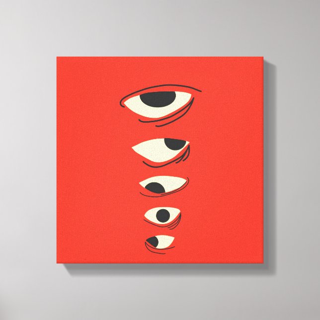 Surreal Minimal Eyes – Abstract Red Illustration Leinwanddruck (Vorderseite)