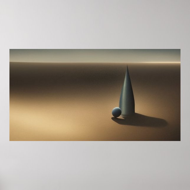 Surreal Moderne Abstrakte Formen in der Wüste Poster (Vorne)