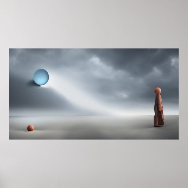 Surreal Moderne geometrische Formen Wüstenkreise Poster (Vorne)