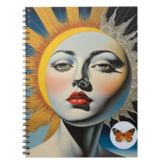 Surreal Moon Face | Notebook-Journal Notizblock (Vorderseite)