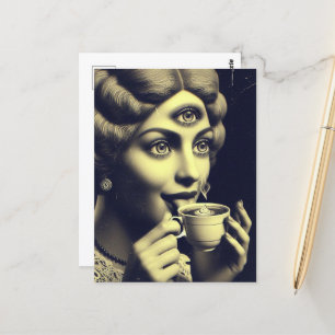 Surreal Morgenkaffee Postkarte