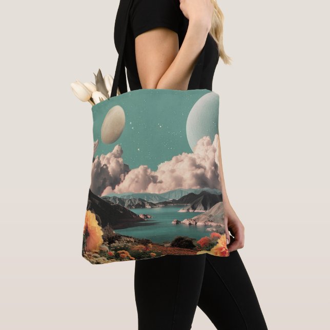 Surreal Mountain Landscape with Planets and Clouds (Von Nahem)