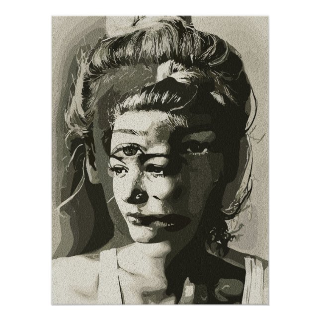 Surreal Multi-Mit Augen Portrait - Abstrakt Psyche Poster (Vorderseite)