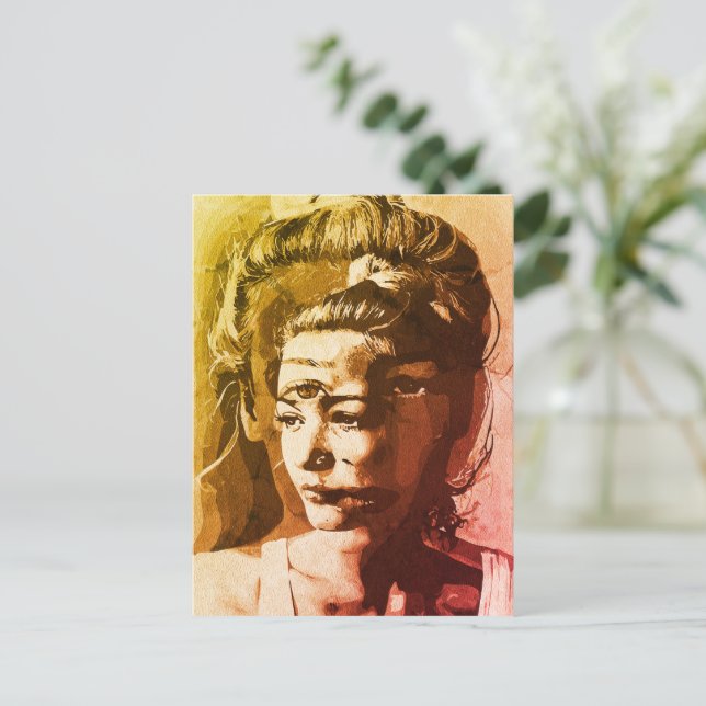 Surreal Multi-Mit Augen Portrait - Abstrakt Psyche Postkarte (Stehend Vorderseite)