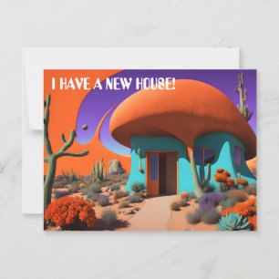 Surreal Mushroom House Neue Adresse Postkarte