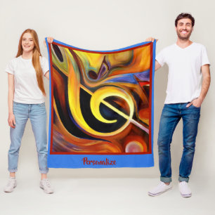 Surreal Musical Clef notiert Ölgemälde Fleecedecke