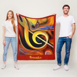 Surreal Musical Clef notiert Ölgemäldedesign Fleecedecke