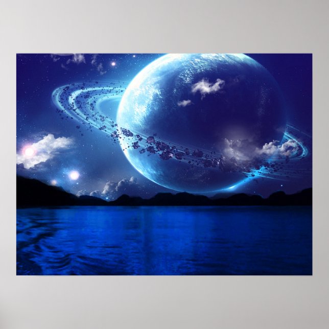 Surreal Night Time Planet Poster (Vorne)