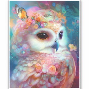Surreal Owl Fantasy Art Aufkleber