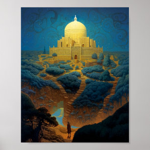 Surreal Palace Landschaft Poster