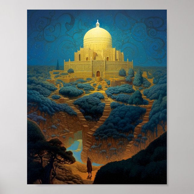 Surreal Palace Landschaft Poster (Vorne)