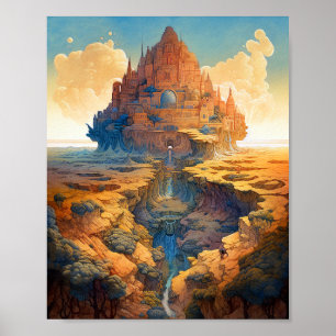 Surreal Palace Landschaft Poster