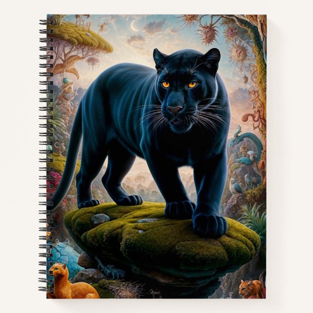 Surreal Panther Safari Notizbuch (Vorderseite)