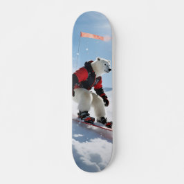 Surreal Polarbär Snowboarden Winterabenteuer Skateboard
