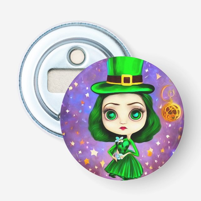 Surreal Pop St. Patrick's Day Doll Flaschenöffner (Vorderseite)