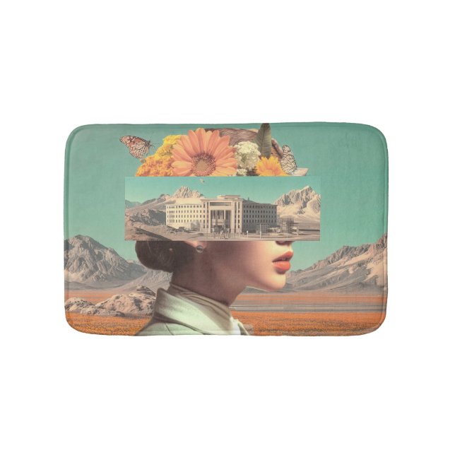 Surreal Portrait with Architectural Landscape Badematte (Vorderseite)