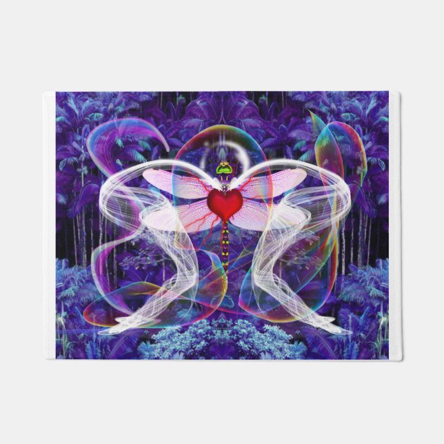Surreal Psychedelic Dragon Fly Fußmatte (Vorderseite)