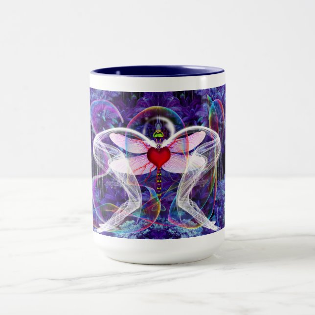 Surreal Psychedelic Dragon Fly Tasse (Zentrum)