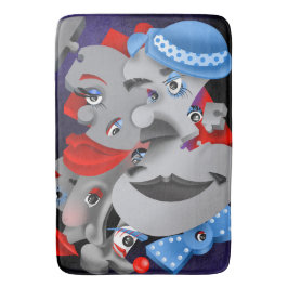Surreal Puzzle Faces Bath Mat Badematte