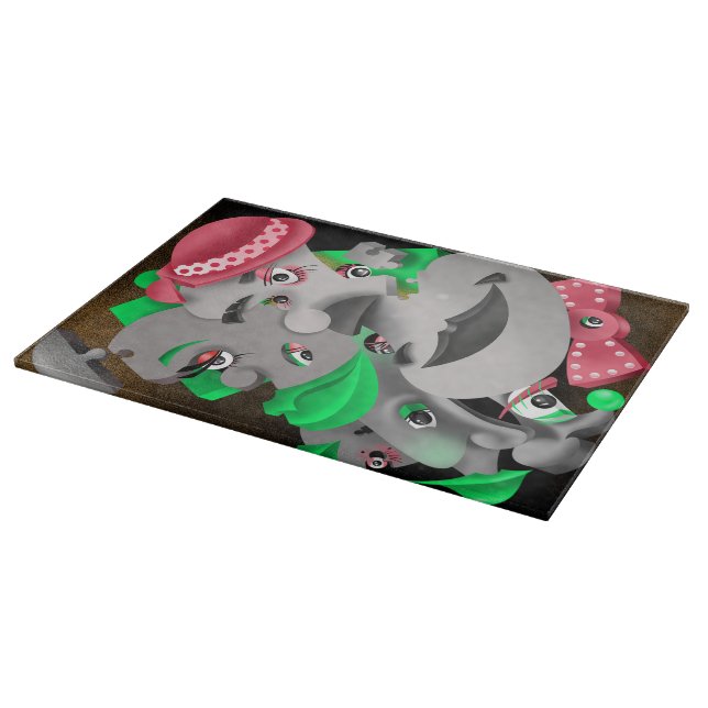 Surreal Puzzle Faces Chopping Board Schneidebrett (Ecke)