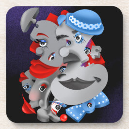 Surreal Puzzle Faces Getränkeuntersetzer