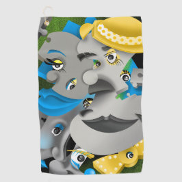 Surreal Puzzle Faces Golf Handtuch