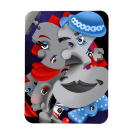 Surreal Puzzle Faces Kühlschrankmagnet Magnet