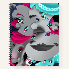 Surreal Puzzle Faces Notebook Notizbuch