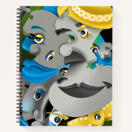 Surreal Puzzle Faces Notebook Notizbuch